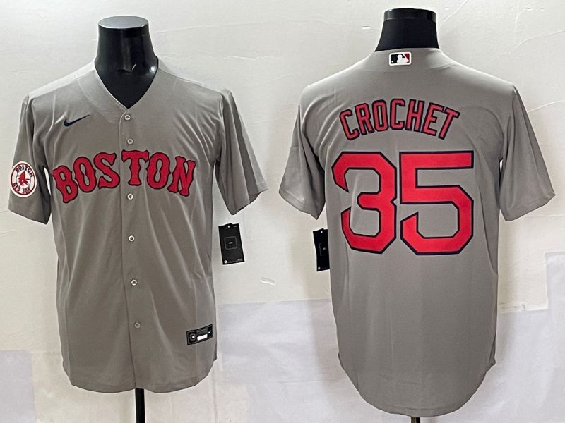 Men Boston Red Sox #35 Crochet Grey Game 2025 Nike MLB Jersey style 007->boston red sox->MLB Jersey